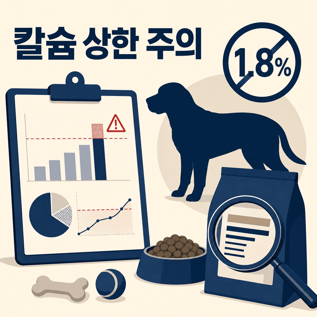 대형견 자견에게는 칼슘 상한이 있습니다 — '전연령' 사료 226개 중 30개