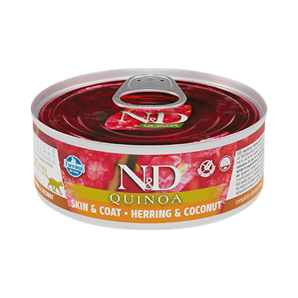 N&D 퀴노아 스킨 & 코트 청어와 코코넛 캣 (습식, 캔)